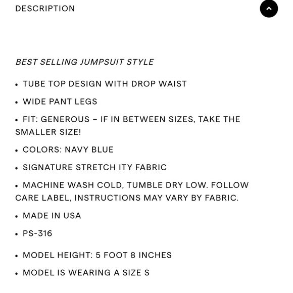 Veronica M Navy Strapless Drop Waist Jumpsuit NWOT size small - Picture 12 of 12